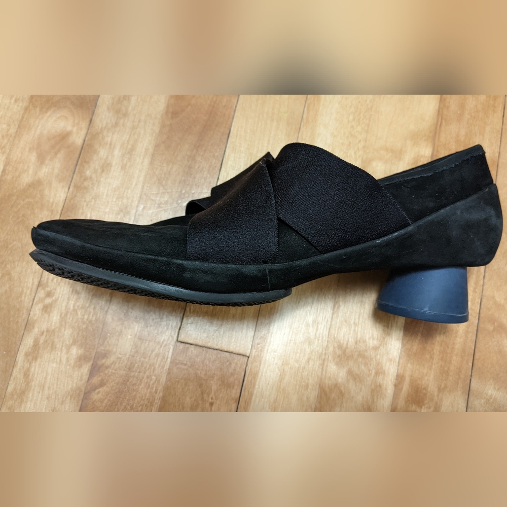 Women's Camper Black Slip-On Low Block Heel Loafers - Picture 3 of 9